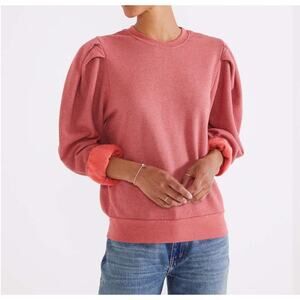 Etica Lysse Pleat Sleeve Sweatshirt Top Grenadine Heathered Small
